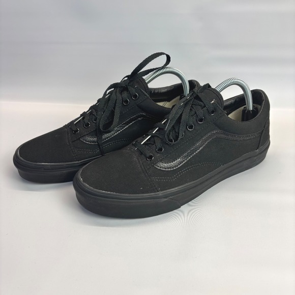 Vans Old Skool Canvas Sneakers Black Low Top Shoes Men's 9.5 Women's 11 - Picture 1 of 10